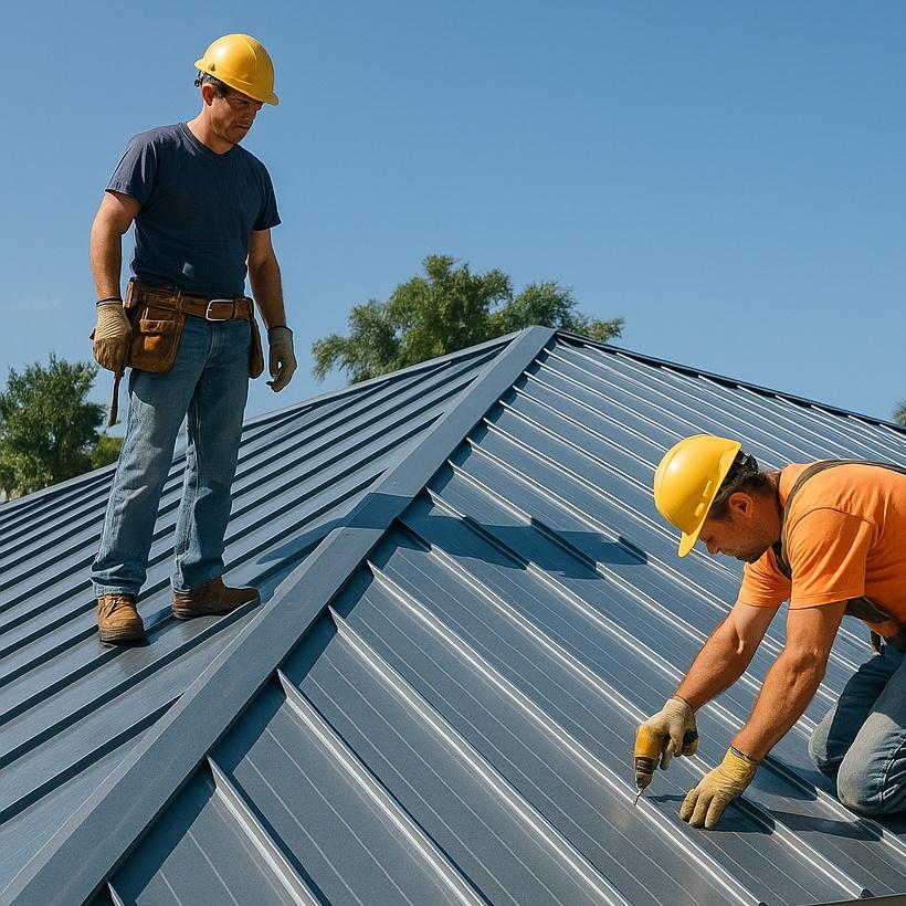 Standing seam metal roof installation in Miami